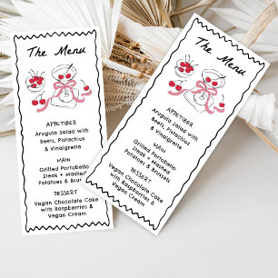 Menu Janto Moderno e Whimsical Desenhado e Bebidas