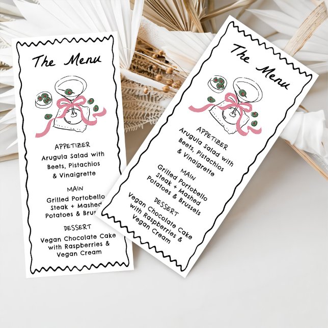 Menu Janto Moderno e Whimsical Desenhado e Bebidas (Criador carregado)