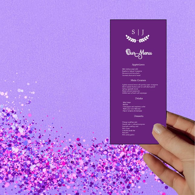 Menu Janto Monograma Roxo Jewel Tone (Criador carregado)