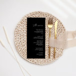 Menu Janto Negra Minimalista Moderno<br><div class="desc">Projetado para coordenar com a Coleção de Convite Caseiro "Puro". Para alterar os detalhes, clique em "Detalhes". Para mover o texto ou alterar o tamanho, a fonte ou a cor, clique em "Editar usando a Ferramenta de Design". Visualize o link de coleção nesta página para ver todos os itens correspondentes...</div>