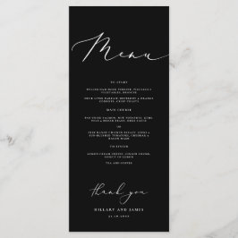 Menu Janto Negra Moderno Minimalista de Caligrafia