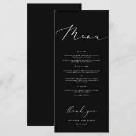 Menu Janto Negra Moderno Minimalista de Caligrafia