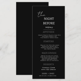 Menu Janto Negro Mínimo Na Noite Antes Do Casamento