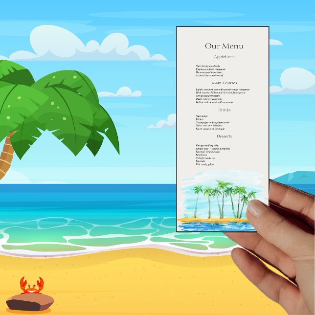 Menu Janto Palm Tree and Beach Weding (Criador carregado)