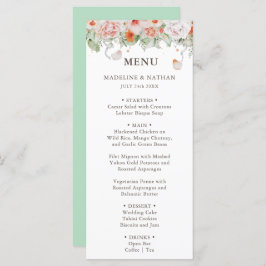 Menu Janto Peach e White Floral Weding