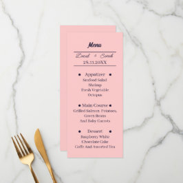 Menu Janto Personalizado de Casamento Simples Peach