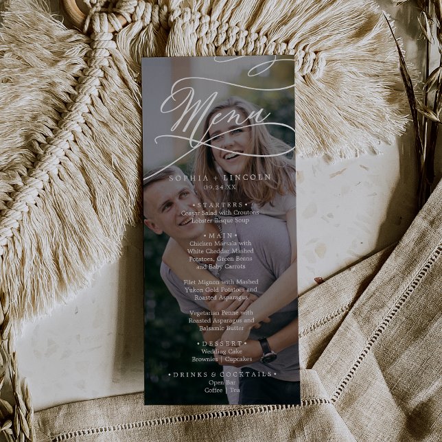 Menu Janto Romântico de Casamento por Fotografia Escura (Criador carregado)