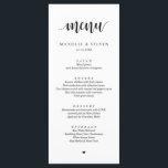 Menu Janto Russo Moderno de Elopement<br><div class="desc">Cartão de Janto Russo Moderno de Elopemento de Casamento. Fácil personalização e personalização para suas necessidades,  e seus convidados de janto ficarão entusiasmados quando eles virem esse menu de janto perfeito e na moda.</div>