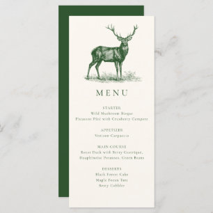 Menu Janto Rustic Deer Stag Fall Green Hunting