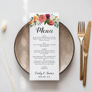 Menu Janto Rustic Fall Floral Wedding Monograma