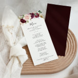 Menu Janto Rustic Floral and Botanage<br><div class="desc">Este cartão de janto de folhagem floral e botânica é perfeito para um casamento moderno. O design apresenta flores bonitas e coloridas desenhadas à mão e folhagem,  elegantemente organizadas em buquês atraentes.


Este menu pode ser usado para recepção de casamento,  janto de ensaio,  chá de panela ou qualquer evento.</div>