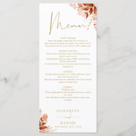Menu Janto Rustic Floral Autumn Fall Dourado Wedding