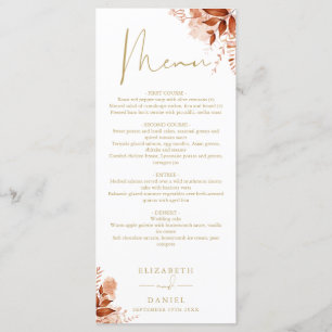 Menu Janto Rustic Floral Autumn Fall Dourado Wedding