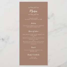 Menu Janto Rustic Mocha Brown Weding Cream Script