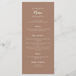 Menu Janto Rustic Mocha Brown Weding Cream Script