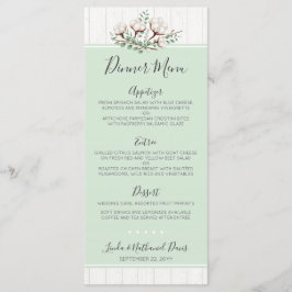 Menu Janto Rustic Southern Cotton & Wood Wedding