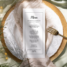 Menu Janto Simples de Casamento de Quadros Minimalista