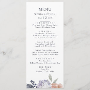 Menu Janto Simples de Casamento Floral Russo