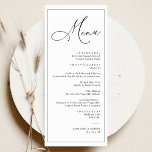 Menu Janto Simples de Casamento Verde do Elegante Sage<br><div class="desc">Projetado para coordenar com nossa coleção de casamento do Romantic Script,  este cartão personalizável do Menu,  apresenta um texto de caligrafia de script abrangente,  emparelhado com uma letra serif clássica em preto,  com um sábio verde congelado e um monograma personalizável. Itens correspondentes disponíveis.</div>