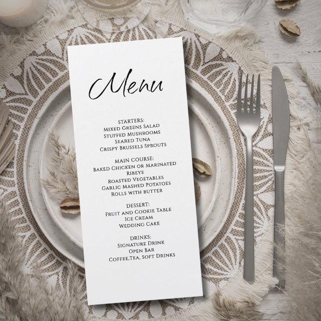 Menu Janto Simples de Recepção de casamento Moderno Min (Criador carregado)