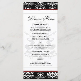 Menu Janto Slim Acento Vermelho do Ênfase Preto e