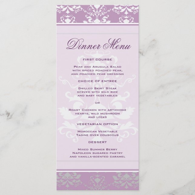 Menu Janto Slim Afro Violet & Silver Damask (Frente)