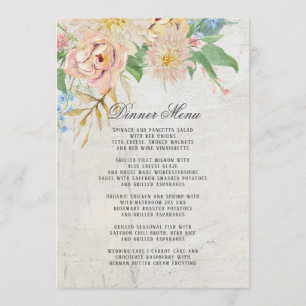 Menu Janto Summer Watercolor Blush Floral Foliage