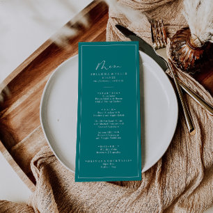 Menu Janto Teal de Na moda de Caligrafia Geométrico