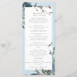 Menu Jardim Botânico Azul Naval Elegante empoeirado