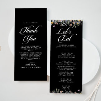 Menu Jardim Caprichoso de Flores Silvestres Agradecimen