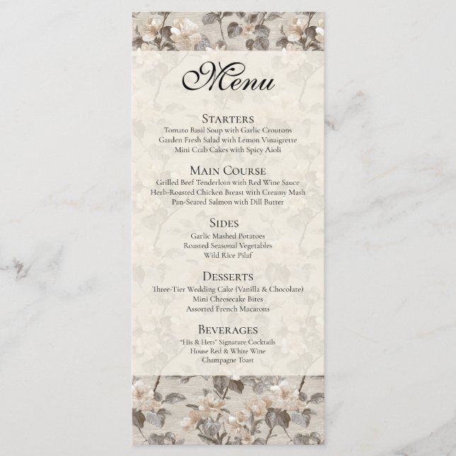 Menu Jardínia Atemporal Fantasia Casamento Elegante (Frente)