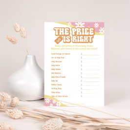 Menu Jogos de Chá de fraldas Groovy, Boho Retro, 70's V