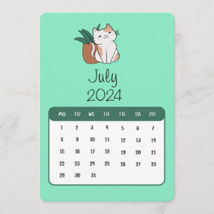 Menu Julho De 2024 Ficar Sozinho No Calendário De Gato