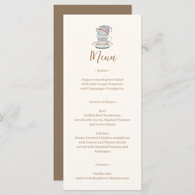 Menu JULIET Tea Set Party (Frente/Verso)