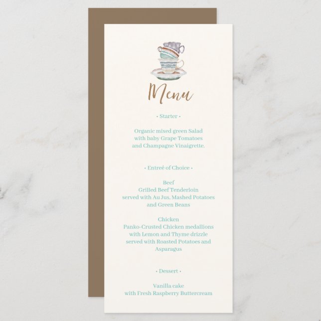 Menu JULIET Tea Set Party (Frente/Verso)