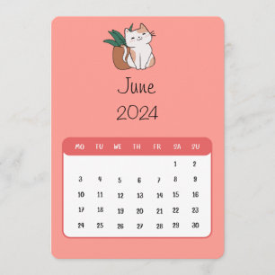 Menu Junho De 2024 Fique Sozinho No Calendário De Gato