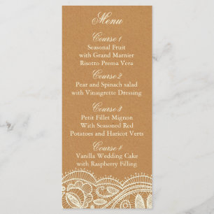 Menu Laço e casamento do papel de embalagem