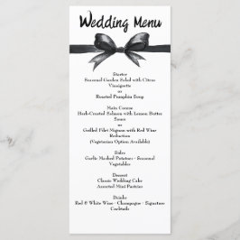 Menu Laço Preto e Branco | Casamento Elegante | Monocro