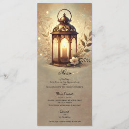 Menu Lâmpada Bronzeada Romântica Rústica Cardápio
