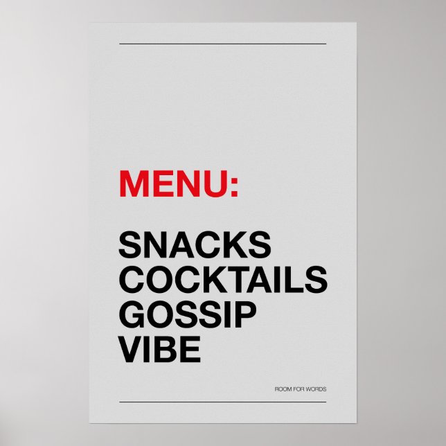 MENU: LANCHES – Poster Divertido para Cozinha (Frente)