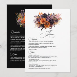 Menu Laranja Queimada, Roxo Escuro e Casamento Floral P