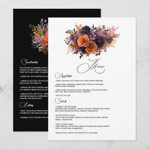 Menu Laranja Queimada, Roxo Escuro e Casamento Floral P