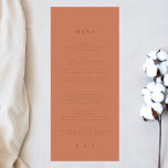 Menu Laranja Simples Elegante   Terracotta Monograma<br><div class="desc">menu fino para corresponder à coleção *se quiser mais opções de papel,  este design pode ser transferido para um programa fino *ou para mais ajuda contacte-me</div>