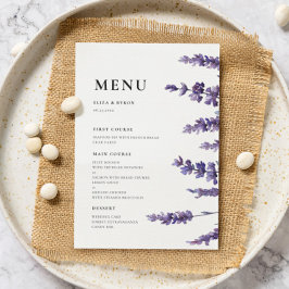 Menu Lavanda Floral Elegante