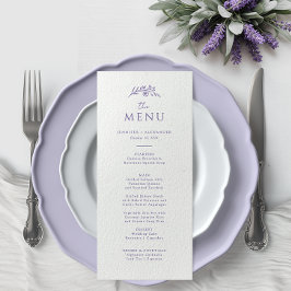 Menu Lavanda Monograma Wedding