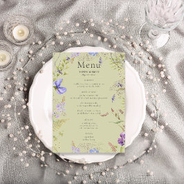 Menu Lavanda russa e Sage Wildflower Casamento Sage