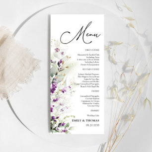 Menu Lavanda verde roxo