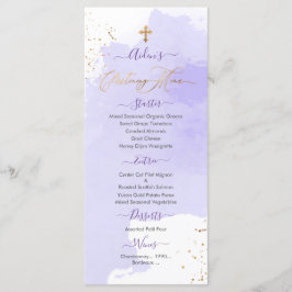 Menu Lavanda Watercolor Christening+primeiro aniversari