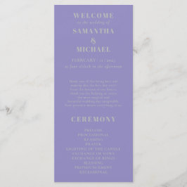 Menu Lavender Silver minimal modern program wedding
