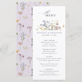 Menu Lavender Spring Wildflower Meadow Garden Wedding